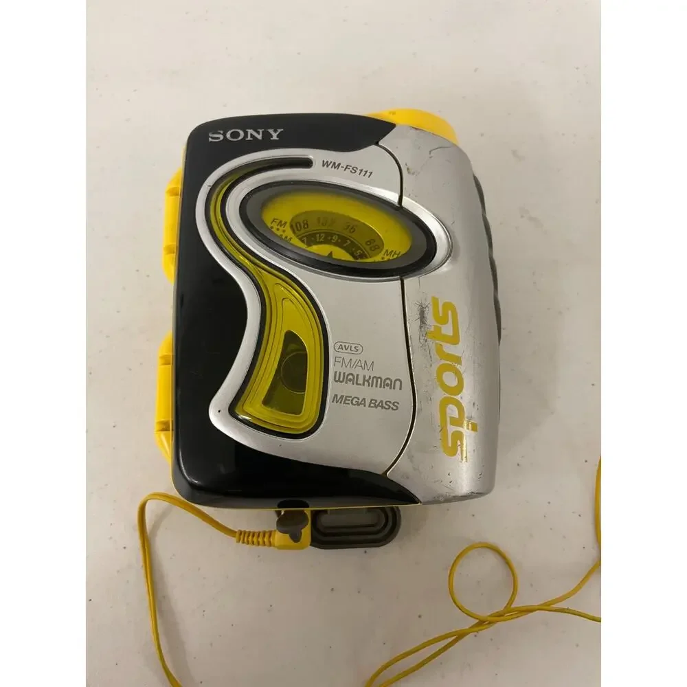 Vintage Sony Sports FM/AM Radio Cassette Walkman WM-FS111 w/ MDR-W014 Headphones